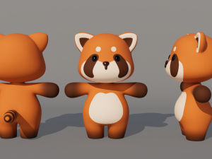 Rigged Cartoon Raccoon 3D Model