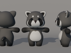 Rigged Cartoon Raccoon 3D Model