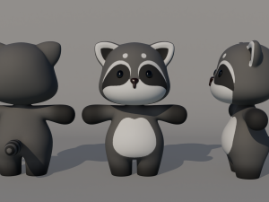 Rigged Cartoon Raccoon 3D Model