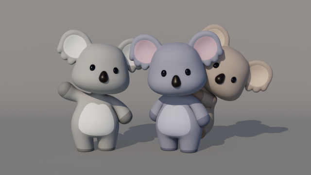 Rigged Cartoon Koala 3D 模型 .c4d .max .obj .3ds .fbx .stl .blend 