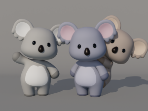 Rigged Cartoon Koala 3D Модель