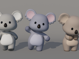 Rigged Cartoon Koala 3D 模型