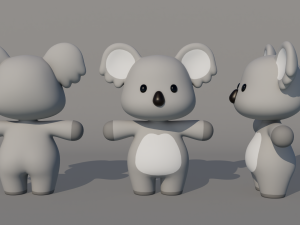 Rigged Cartoon Koala 3D 模型