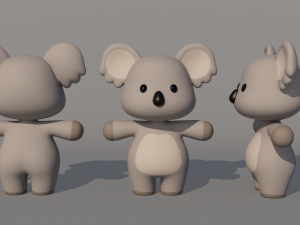 Rigged Cartoon Koala 3D 模型