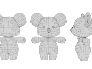 Rigged Cartoon Koala 3D 模型