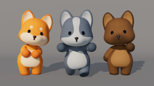 Rigged Cartoon Wolf 3D-Modell .c4d .max .obj .3ds .fbx .stl .blend 