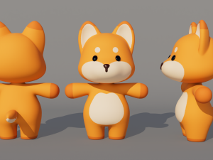 Rigged Cartoon Wolf 3D-Modell