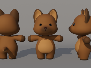 Rigged Cartoon Wolf 3D-Modell