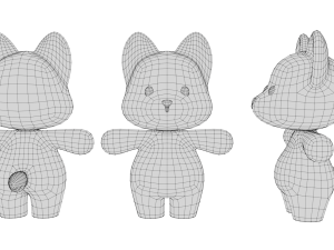 Rigged Cartoon Wolf 3D-Modell