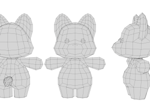 Rigged Cartoon Wolf 3D-Modell