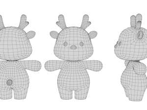 Rigged Cartoon Deer 3D Model