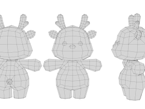 Rigged Cartoon Deer 3D Model