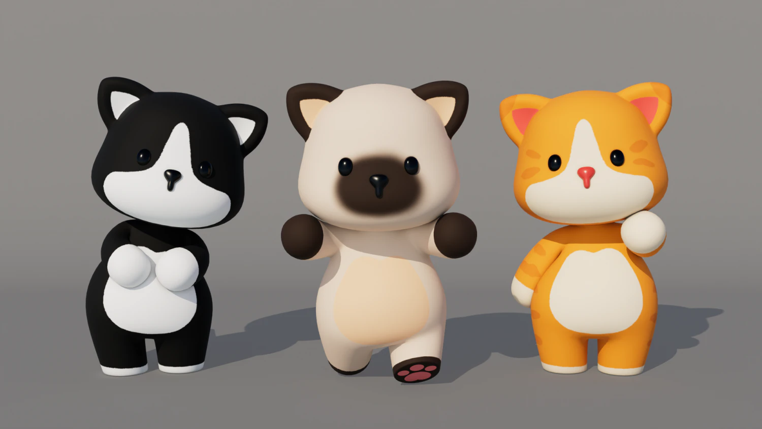 Rigged Cartoon Cat 3D Model .c4d .max .obj .3ds .fbx .stl .blend 