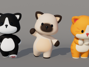 Rigged Cartoon Cat 3D-Modell