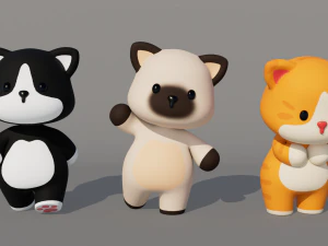 Rigged Cartoon Cat 3D Model