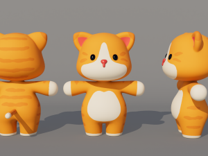Rigged Cartoon Cat 3D-Modell