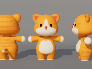 Rigged Cartoon Cat 3D Model