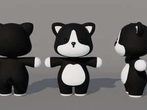 Rigged Cartoon Cat 3D Model