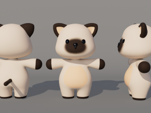Rigged Cartoon Cat 3D-Modell