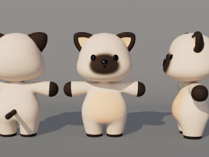 Rigged Cartoon Cat 3D Model