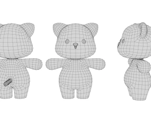 Rigged Cartoon Cat 3D Model