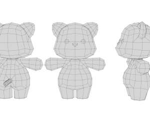 Rigged Cartoon Cat 3D Model
