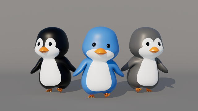 Rigged Cartoon Penguin Modello 3D .c4d .max .obj .3ds .fbx .stl .blend 