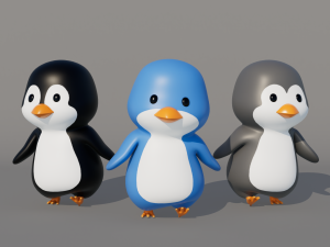 Rigged Cartoon Penguin 3D 모델