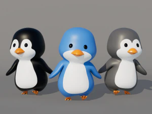 धांधली कार्टून पेंगुइन 3D मॉडल