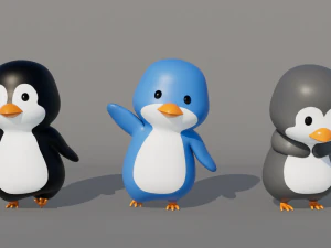 Rigged Cartoon Penguin 3D Model