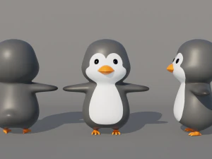 Rigged Cartoon Penguin 3D Model