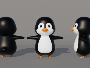 Rigged Cartoon Penguin 3D Model