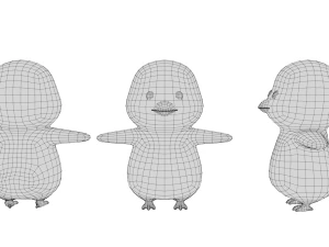 Rigged Cartoon Penguin 3D Model