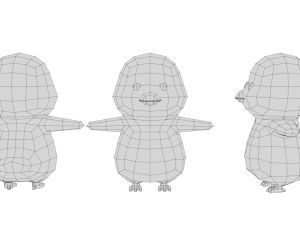Rigged Cartoon Penguin Modello 3D