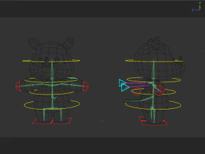 Rigged Cartoon Rhinoceros 3D Model