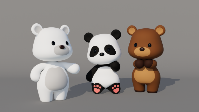 Rigged Cartoon Bear 3Dモデル .c4d .max .obj .3ds .fbx .stl .blend 