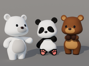 Rigged Cartoon Bear 3Dモデル
