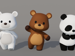Rigged Cartoon Bear 3Dモデル
