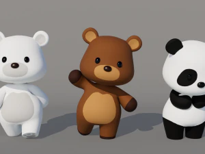 Rigged Cartoon Bear 3D Model