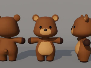 Rigged Cartoon Bear 3D Model