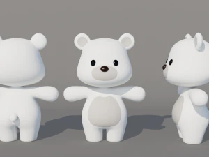 Rigged Cartoon Bear 3D Model