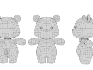 Rigged Cartoon Bear 3D Model