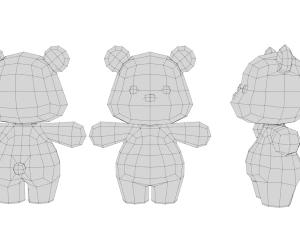 Rigged Cartoon Bear 3D Model