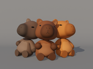 Rigged Cartoon Capybara 3D Model