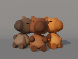 Uzbrojona kapibara rysunkowa Model 3D