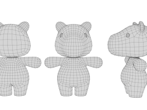 Rigged Cartoon Capybara 3D Model