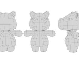 Rigged Cartoon Capybara 3D Model