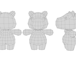 Rigged Cartoon Capybara 3D Model