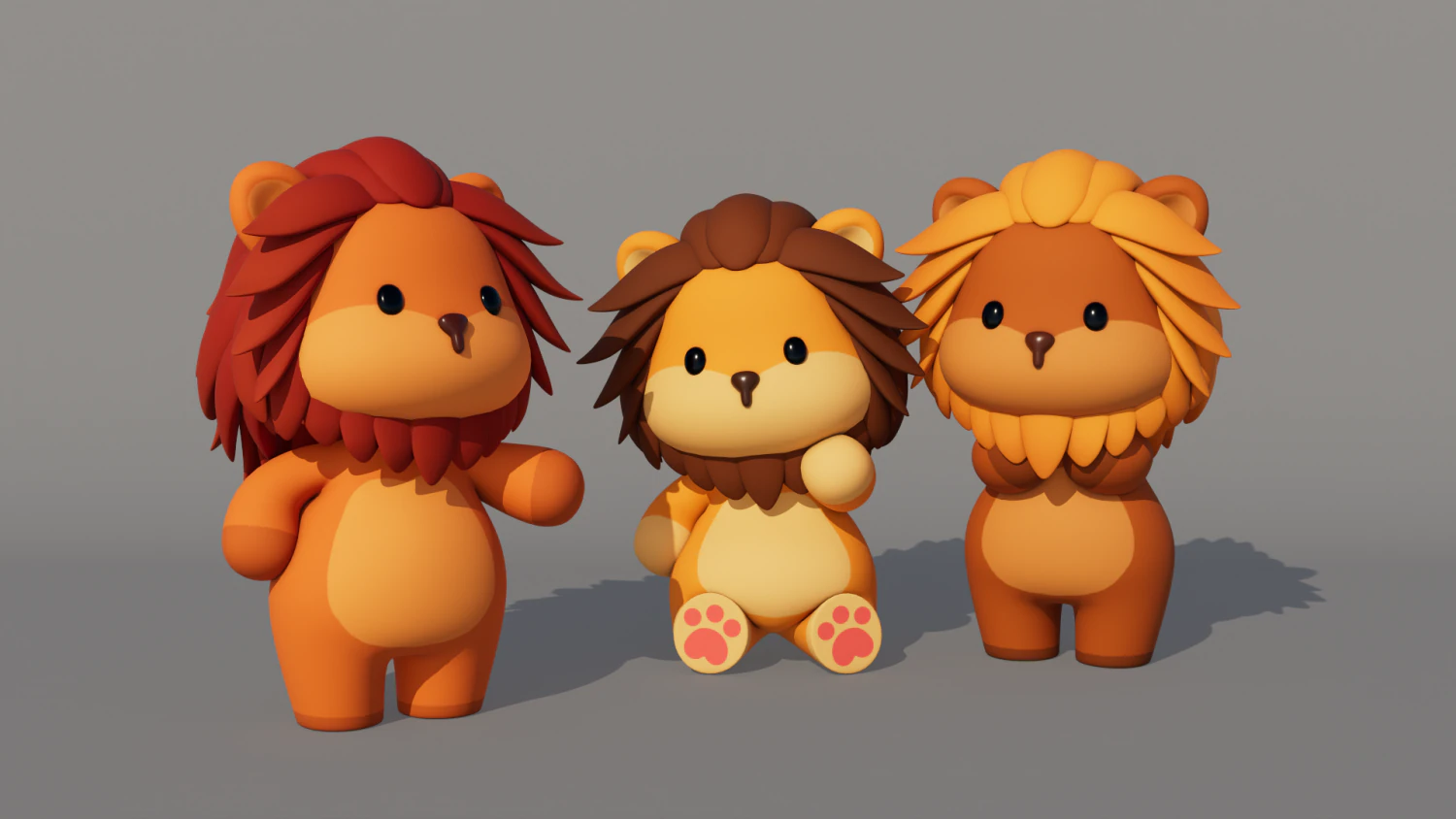 Rigged Cartoon Lion 3D Model .c4d .max .obj .3ds .fbx .stl .blend 