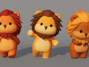 Rigged Cartoon Lion 3D Model